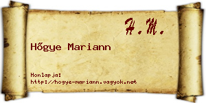 Hőgye Mariann névjegykártya